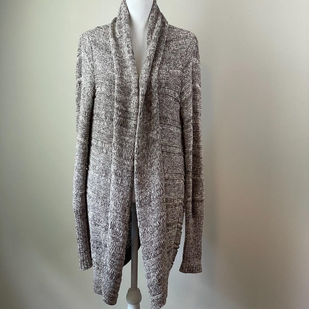 BCBGMAXAZRIA Pumice Combo Marled Draped Cardigan Size S
